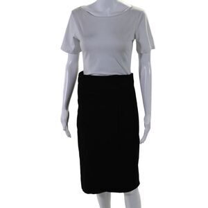 D. Exterior Women's Pull-On Fitted A-line Unlined Midi Skirt Black Size M